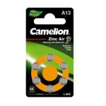 Батарейка CAMELION A13-BP6 Zinc-Air,1х6 шт