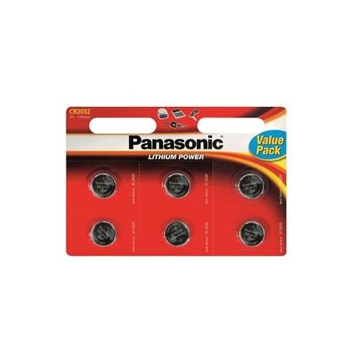 Battery PANASONIC CR-2032 Lithium, 3V, 1×6 pcs (CR-2032EL/6B)