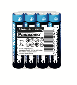 Батарейка Panasonic General Purpose AAA Tray 1* 4 шт Zinc-Carbon