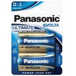 Батарейка PANASONIC LR20 Evolta 1×2 шт. (LR20EGE/2BP)
