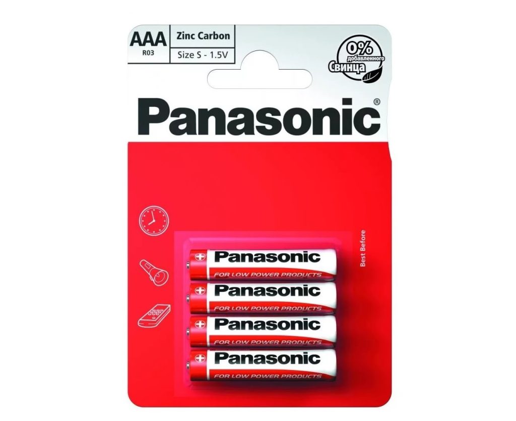 Батарейка PANASONIC R03 Zinc-Carbon 1×4 шт. (R03REL/4BPR)