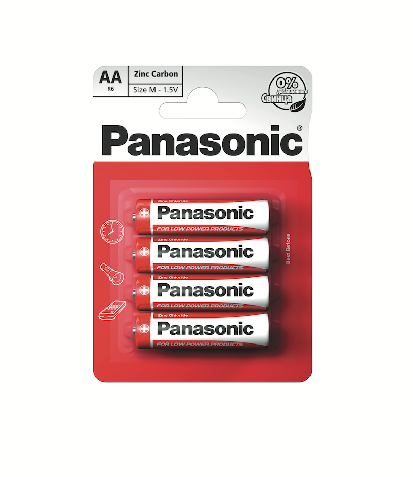 Батарейка Panasonic Red Zinc AA 1*4шт Zinc-Carbon